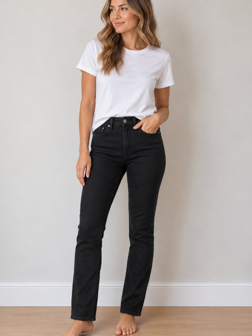 rag & bone Wren High-Rise Full Length Slim Jeans Black 24